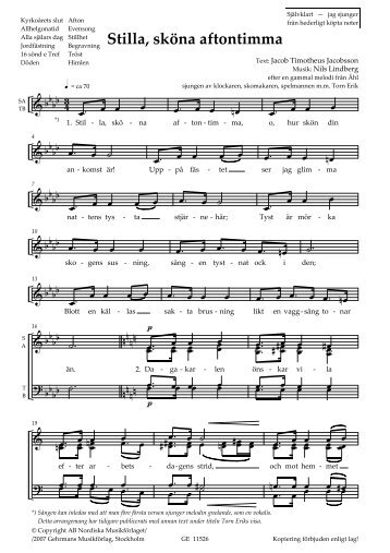 Preview sheet music (PDF) - Gehrmans MusikfÃ¶rlag