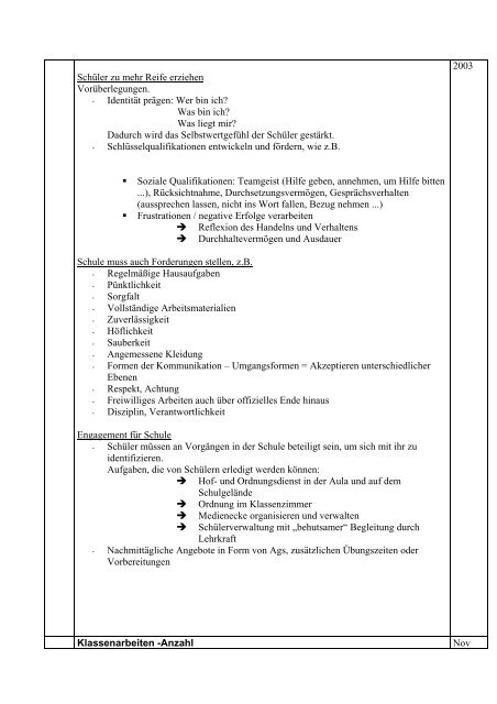 2002 - 2008 Beschlüsse an der Realschule Damme