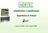 Stabilisation/solidification experience in France - Starnet