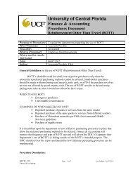 Reimbursement Other Than Travel - UCF FINANCE & ACCOUNTING