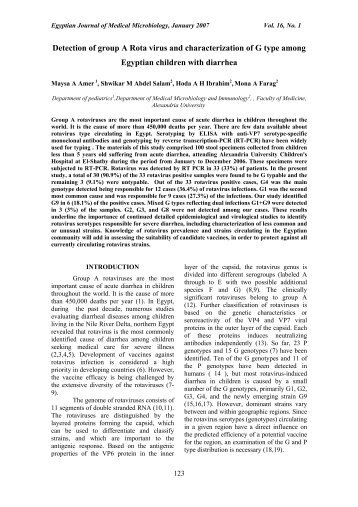 Detection of group A Rota virus and characterization of G type ...