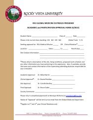 Approval Form & Explanations - Rocky Vista University