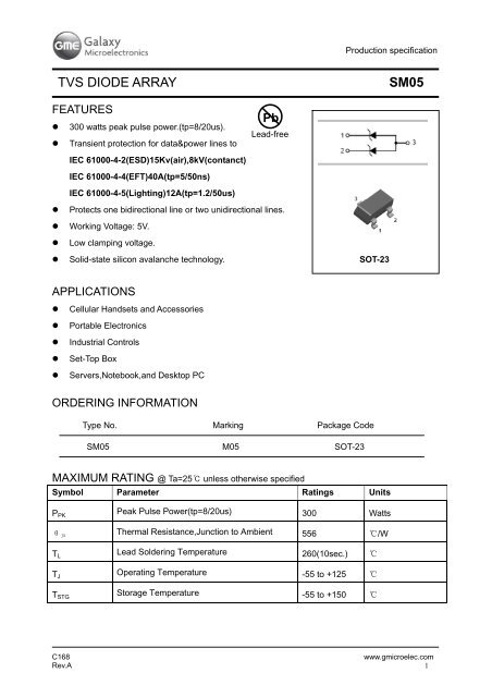 TVS DIODE ARRAY SM05