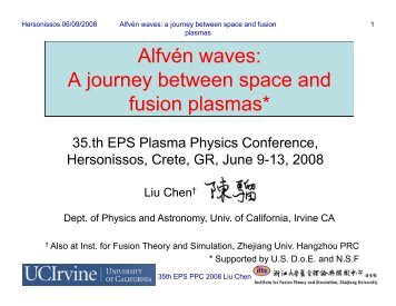 AlfvÃ©n waves: A journey between space and fusion plasmas
