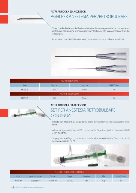 ANESTESIA LOCO-REGIONALE - Temena