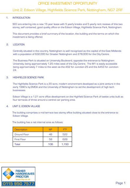 Unit 2, Edison Village, Highfields Science Park, Nottingham, NG7 2RF