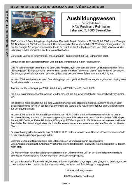 Jahresbericht 2008 - Bezirksfeuerwehrkommando VÃ¶cklabruck