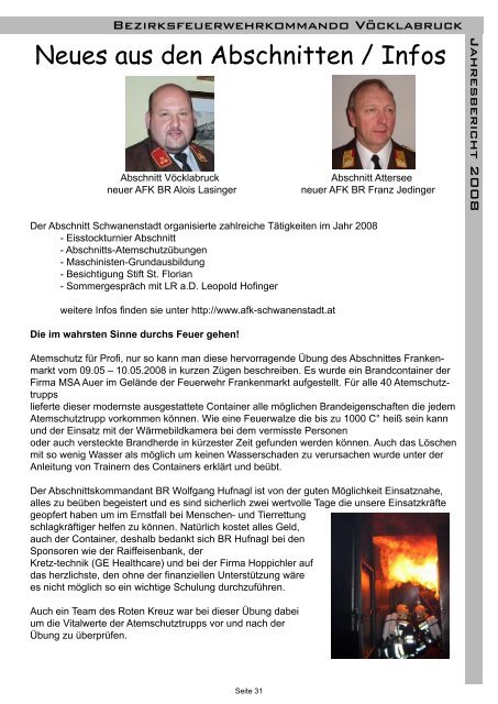 Jahresbericht 2008 - Bezirksfeuerwehrkommando VÃ¶cklabruck