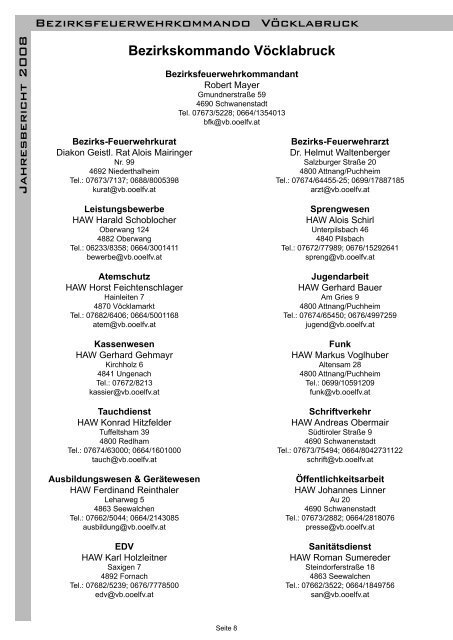 Jahresbericht 2008 - Bezirksfeuerwehrkommando VÃ¶cklabruck