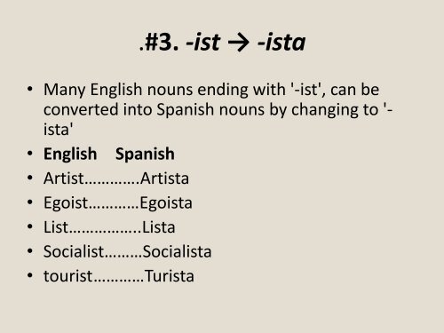 English and Spanish Cognates