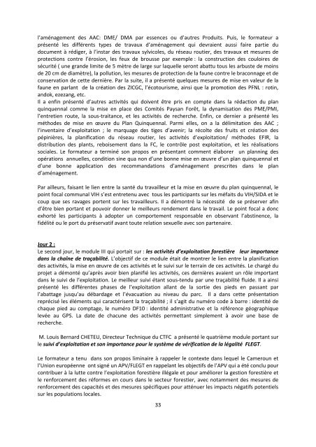 Rapport final d'activitÃ©s du projet - Centre Technique de la ForÃªt ...