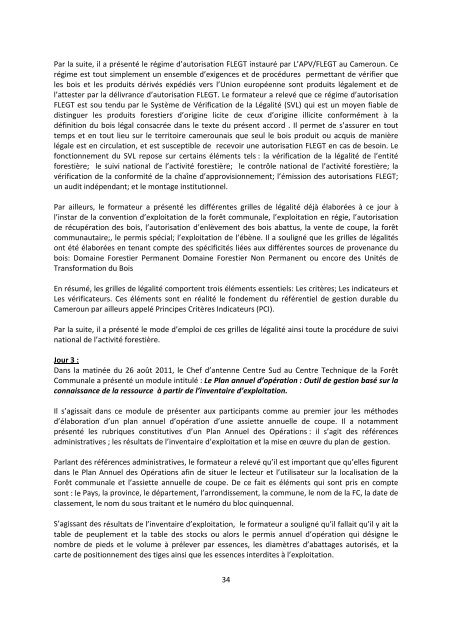 Rapport final d'activitÃ©s du projet - Centre Technique de la ForÃªt ...
