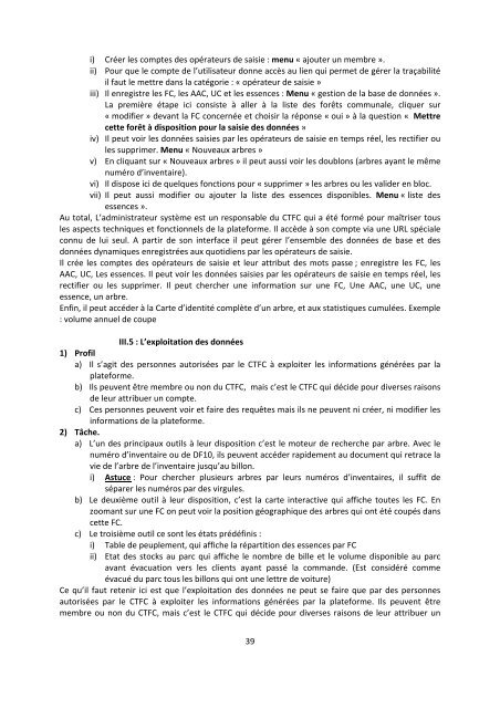 Rapport final d'activitÃ©s du projet - Centre Technique de la ForÃªt ...