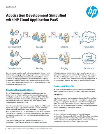 Application Development Simplified with HP Cloud Application PaaS
