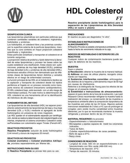 HDL Colesterol FT Bioquimica ucv cl