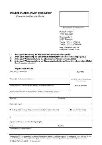 steuerberaterkammer dÃ¼sseldorf - Die Steuerberaterkammern in NRW