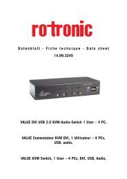 Data sheet VALUE DVI USB 2.0 KVM-Audio-Switch 1 ... - ROTRONIC