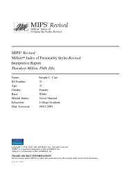 MIPSÂ® Revised Millonâ¢ Index of Personality Styles ... - TalentLens