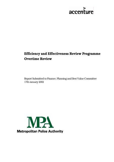 Appendix 1: Efficiency and Effectiveness Review Programme ...