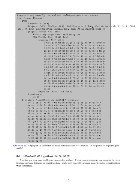 TP : RSA  et certificats avec openSSL  1 Presentation de ... - FIL