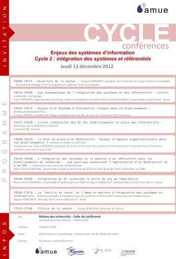 intÃ©gration des systÃ¨mes et rÃ©fÃ©rentiels - Amue