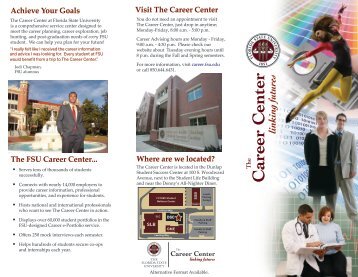 Career Center Brochure - The Career Center - Florida State University