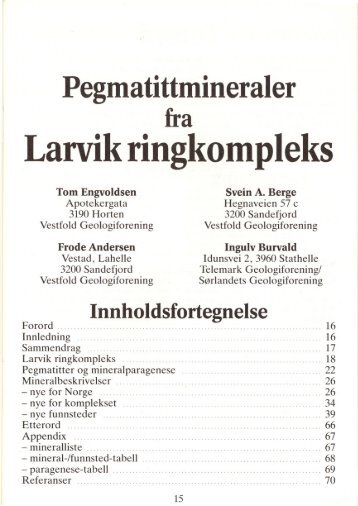 Pegmatittmineraler fra larvik ringkompleks pdf : NB stor fil - NAGS