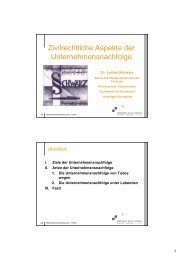 Zivilrechtliche Aspekte der Unternehmensnachfolge - Witthueser ...