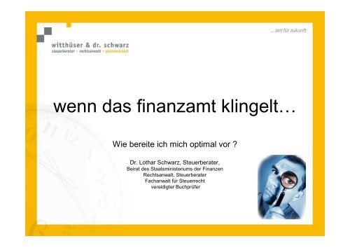 Vortrag: Wenn das Finanzamt klingelt - Witthueser-schwarz