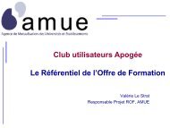Club utilisateurs ApogÃ©e Le RÃ©fÃ©rentiel de l'Offre de Formation - Amue