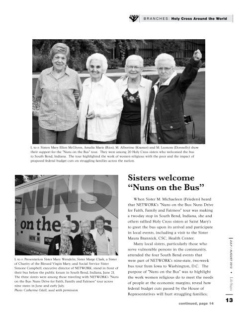 LifeSigns, July-Aug 2012 - Sisters of the Holy Cross