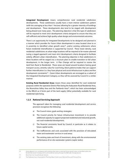 Rural Residential Land Use Strategy - Palmerston North City Council