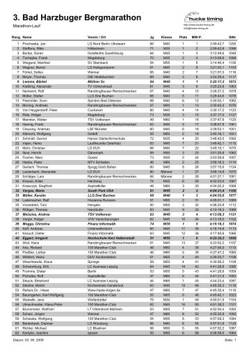 3. Bad Harzbuger Bergmarathon - TSG Bad Harzburg