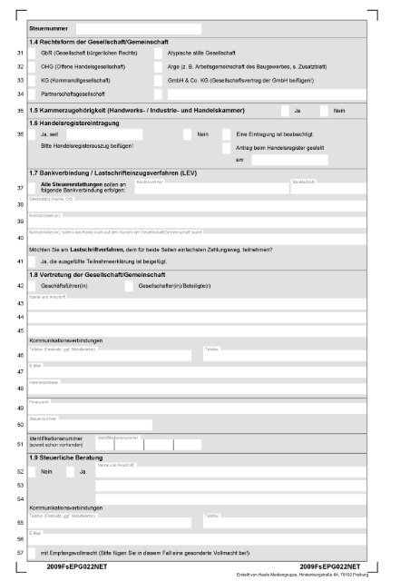 Fragebogen steuerliche Erfassung Personengesellschaft, PDF