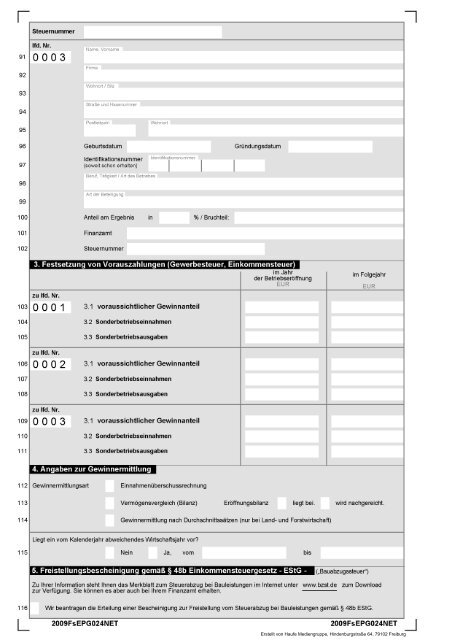 Fragebogen steuerliche Erfassung Personengesellschaft, PDF