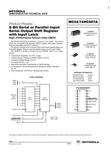 8-Bit Serial or Parallel-Input/ Serial-Output Shift Register with Input ...