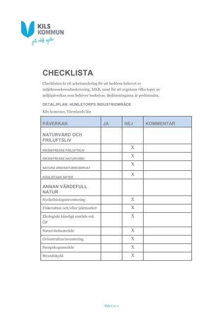 Checklista miljÃ¶bedÃ¶mning.pdf - 47 Kb 2013-03-27 - Kil