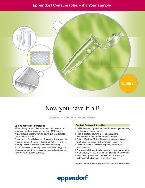 Download Our Flyer About Lobind Tubes And Plates Eppendorf