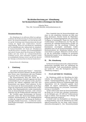 Aufsatz (PDF-Format, 130 KB) - Dr. Sebastian Meyer LL.M.