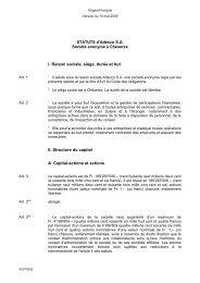 I. Raison sociale, siège, durée et but II. Structure du capital ... - Adecco