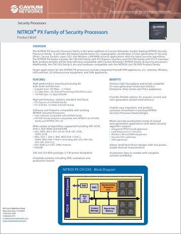 NITROX PX Family of Security Processors - Cavium