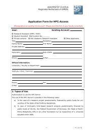 Application Form for HPC-Access - RRZK - UniversitÃ¤t zu KÃ¶ln