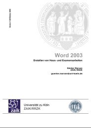 Word 2003 - RRZK - UniversitÃ¤t zu KÃ¶ln