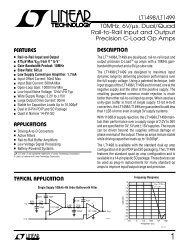 LT1498/LT1499 10MHz, 6V/µs, Dual/Quad Rail-to-Rail Input and ...
