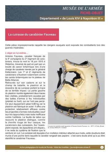 La cuirasse du carabinier Fauveau - Musée de l'Armée