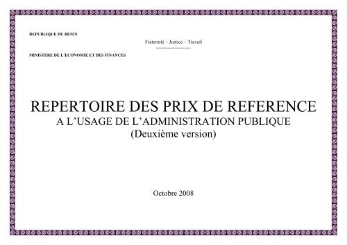 Guide d'utilisation du répertoire des prix de référence