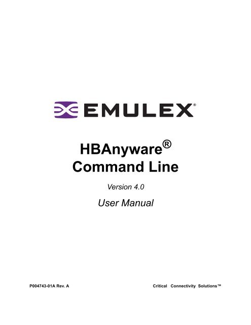 emulex hbanyware cli