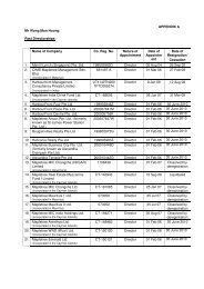 APPENDIX A Mr Wong Mun Hoong Past Directorships Name of ...