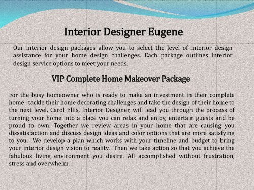 Interior Designer Eugene