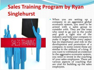 Sales Training Program by Ryan Singlehurst